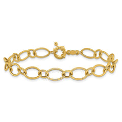 14k Oval and Circle Link 7.25 inch Bracelet