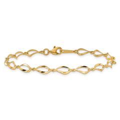 14k Polished Fancy Twisted Link 7.25 inch Bracelet