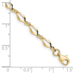 14k Polished Fancy Twisted Link 7.25 inch Bracelet