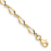 14k Polished Fancy Twisted Link 7.25 inch Bracelet