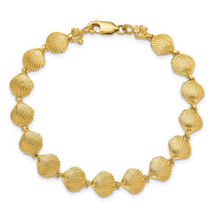 14k Scallop Shell 7 inch Bracelet - 2