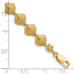 14k Scallop Shell 7 inch Bracelet - 2