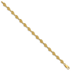14k Textured Conch Shell 7 inch Bracelet