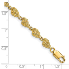14k Textured Conch Shell 7 inch Bracelet