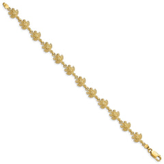 14k Polished Turtle 7 inch Bracelet