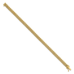 14k Polished 6mm Panther Link 7.5 inch Bracelet