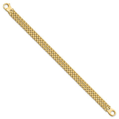 14K Brushed and Polished 8.5mm Basket Weave Pattern 7.5 inch Bracelet