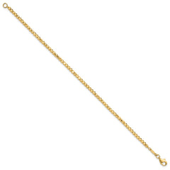 14K Polished and Diamond-cut Beaded 7.25 inch Bracelet