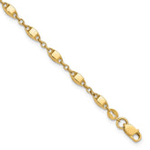 14K Polished Fancy Square Link 7.5 inch Bracelet