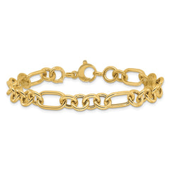 14K Polished 7.9mm Fancy Link 7.75 inch Bracelet