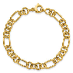 14K Polished 7.9mm Fancy Link 7.75 inch Bracelet