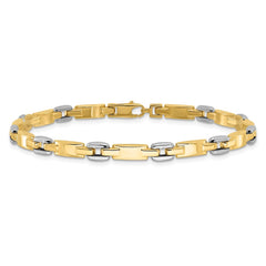 14K Two-tone Polished 4.8mm Fancy Link 7.5 inch Bracelet
