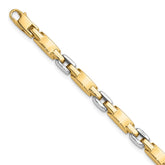 14K Two-tone Polished 4.8mm Fancy Link 7.5 inch Bracelet