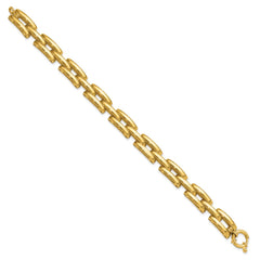 14K Polished 8.9mm Fancy Square Link 7.5 inch Bracelet