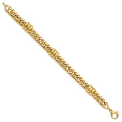 14K Polished 10mm Fancy Curb Link 7.5 inch Bracelet