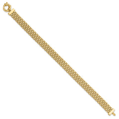 14K Polished 8.4mm Panther Link 7.5 inch Bracelet