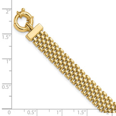 14K Polished 8.4mm Panther Link 7.5 inch Bracelet