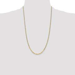 14K 26 inch 2.2mm Flat Beveled Curb with Lobster Clasp Chain