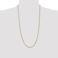14K 28 inch 2.2mm Flat Beveled Curb with Lobster Clasp Chain