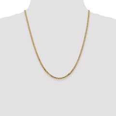 14K 22 inch 2.9mm Flat Beveled Curb with Lobster Clasp Chain