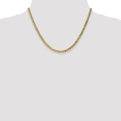 14K 18 inch 3.9mm Flat Beveled Curb with Lobster Clasp Chain