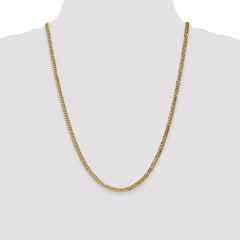 14K 24 inch 3.9mm Flat Beveled Curb with Lobster Clasp Chain