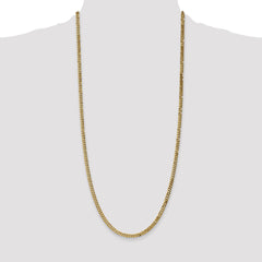 14K 30 inch 3.9mm Flat Beveled Curb with Lobster Clasp Chain