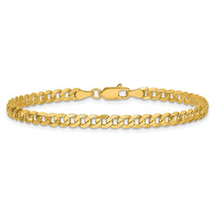 14K 9 inch 3.9mm Flat Beveled Curb with Lobster Clasp Chain