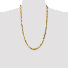 14K 26 inch 4.75mm Flat Beveled Curb with Lobster Clasp Chain