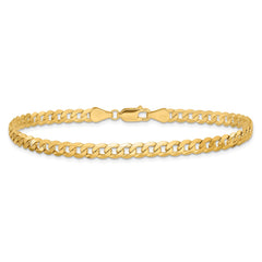 14K 9 inch 4.75mm Flat Beveled Curb with Lobster Clasp Chain