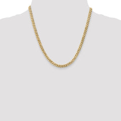 14K 20 inch 5.75mm Flat Beveled Curb with Lobster Clasp Chain