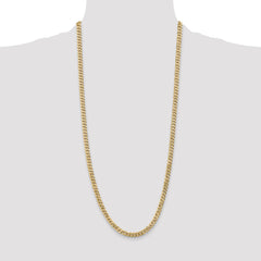 14K 30 inch 5.75mm Flat Beveled Curb with Lobster Clasp Chain