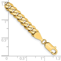 14K 9 inch 5.75mm Flat Beveled Curb with Lobster Clasp Chain