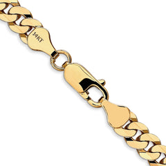 14K 30 inch 6.25mm Flat Beveled Curb with Lobster Clasp Chain