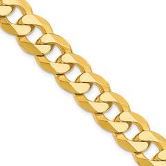 14k 12.0mm Flat Beveled Curb Chain - 7