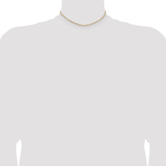 14K 14 inch 2.25mm Flat Figaro with Lobster Clasp Chain