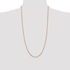 14K 28 inch 2.25mm Flat Figaro with Lobster Clasp Chain