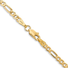 14K 24 inch 3mm Flat Figaro with Lobster Clasp Chain