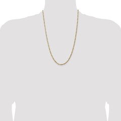 14K 24 inch 3mm Flat Figaro with Lobster Clasp Chain