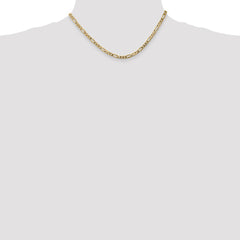 14K 16 inch 4mm Flat Figaro with Lobster Clasp Chain
