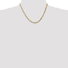 14K 20 inch 4mm Flat Figaro with Lobster Clasp Chain
