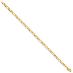 14K 8 inch 4mm Flat Figaro with Lobster Clasp Bracelet