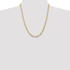 14K 22 inch 4.75mm Flat Figaro with Lobster Clasp Chain