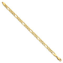 14K 9 inch 5.25mm Flat Figaro with Lobster Clasp Chain