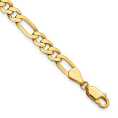 14K 9 inch 5.25mm Flat Figaro with Lobster Clasp Chain