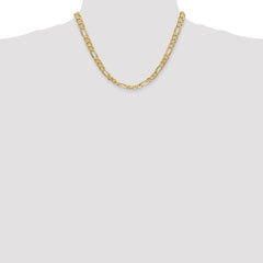 14K 18 inch 6.25mm Flat Figaro with Lobster Clasp Chain