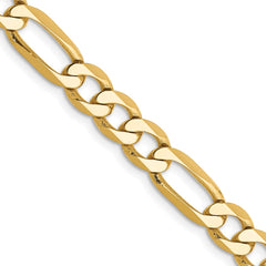 14K 22 inch 6.25mm Flat Figaro with Lobster Clasp Chain