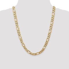 14K 24 inch 8.75mm Flat Figaro with Lobster Clasp Chain
