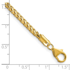 14K 9 inch 3mm Franco with Fancy Lobster Clasp Chain