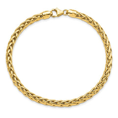 14k Polished 5.00mm Fancy Wheat Chain 8.5 inch Bracelet